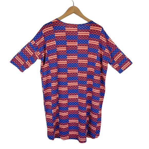 LuLaRoe Irma American Flag Americana Tunic T-Shirt Size Medium - Picture 2 of 4